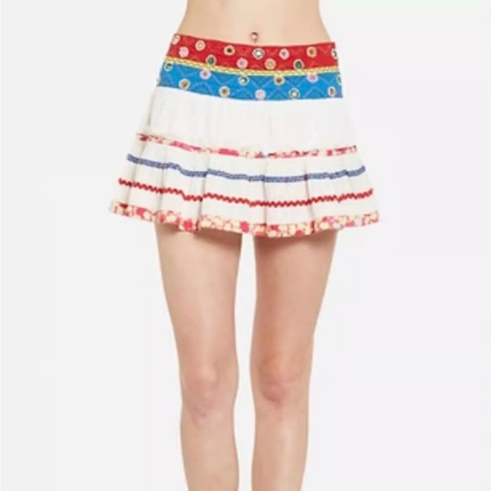 NWT Anthropologist Beaded Raga Mini Skirt M